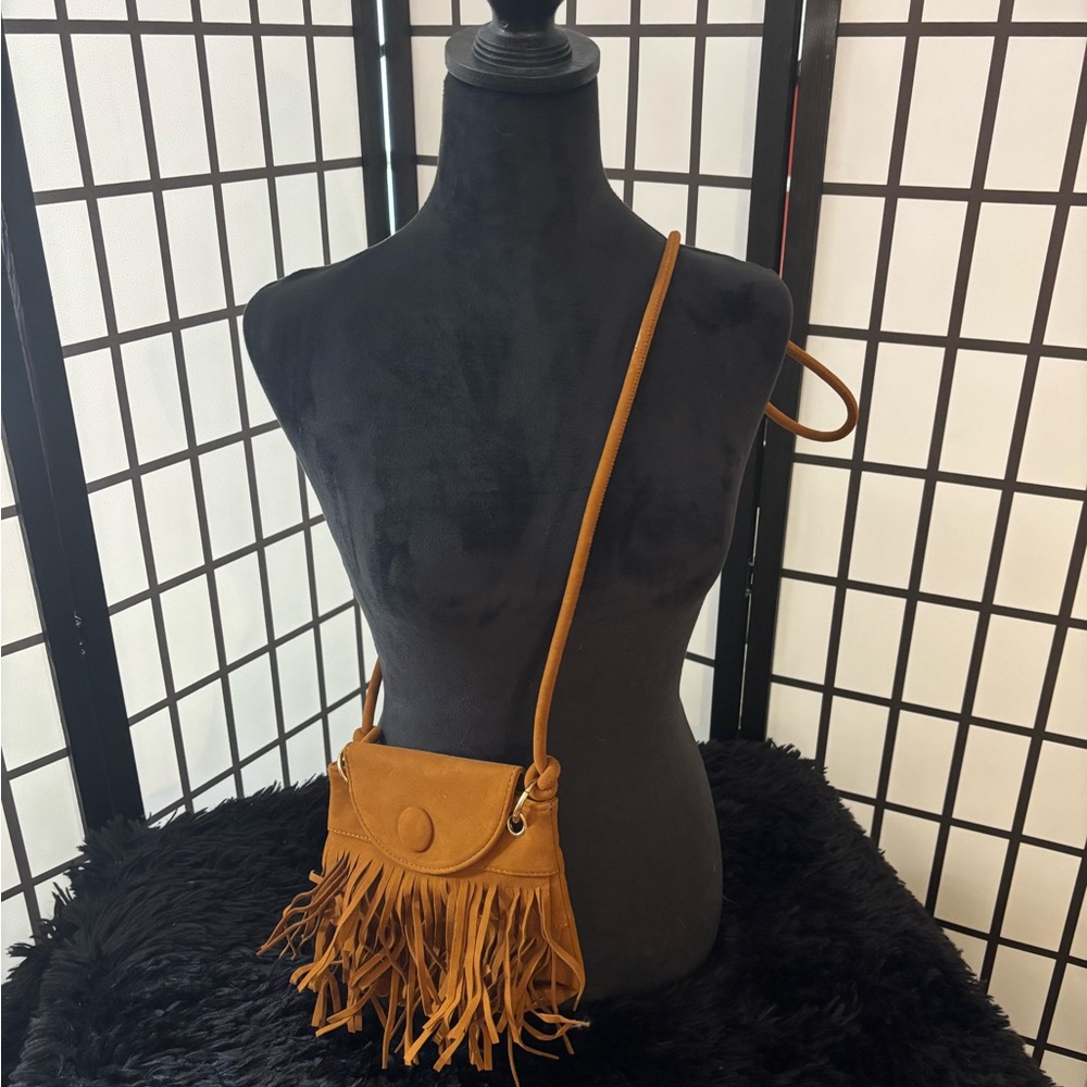 Fringe Crossbody Bag in Tan